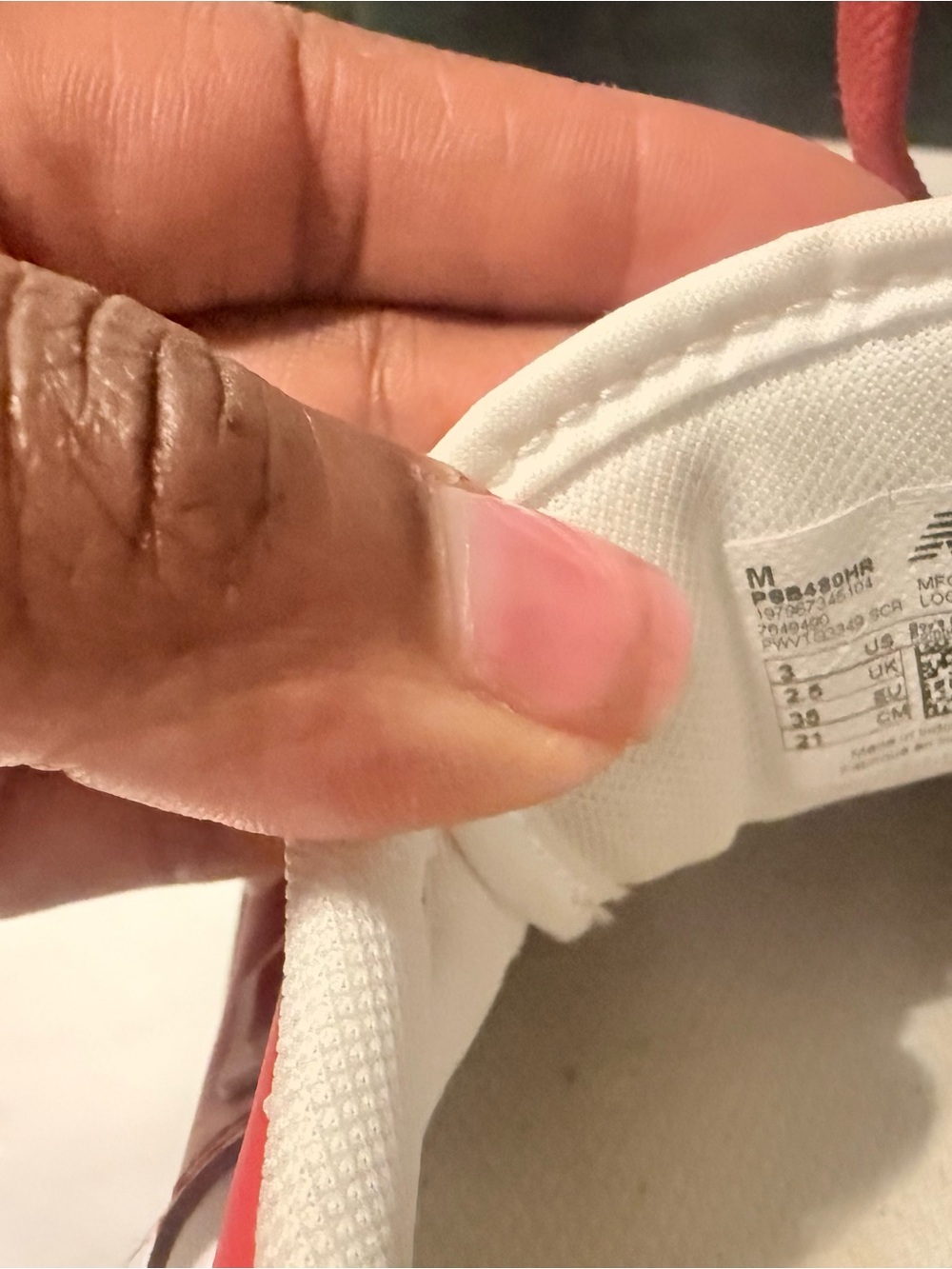 New Balance Kids Red and White Low-Top Sneakers - Picture 6 of 6